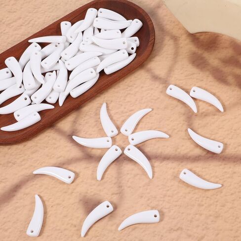40 PCS سحر أسنان الذئب الفنية راتنجات هالوين ذئب الأسنان سحر الراتنج الذئاب الأنياب قلادة قلادة أسنان الحيوان لقلادة قلادة سوار القلادة الأقراط in Saudi Arabia