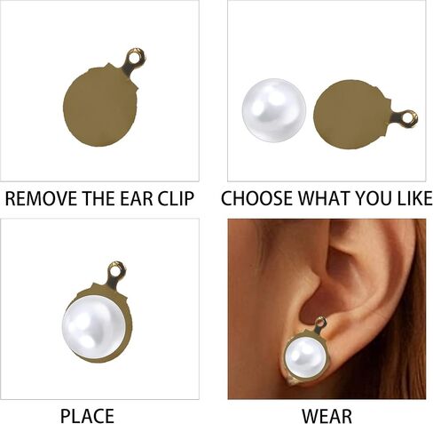 pson 20Pcs Round Flat Back Tray Earring Clips, 20 Clip-On Earring Converter Non-Pierced Earrings with 20 Earring Cushions, Easy Open Loop for Earring Making, Silver and Gold Options in Saudi Arabia
