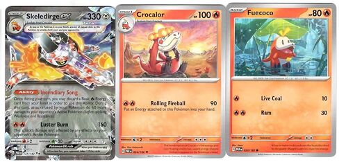 Skeledirge ex - 137/182 - Paradox Rift - Tera Double Rare - Pokemon 3 Card Lot - Fuecoco Crocalor in Saudi Arabia