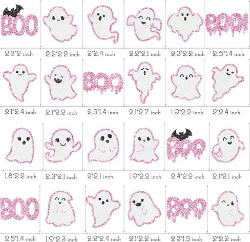 Ghost Cupcake Toppers 24pcs Pink Halloween Ghost Birthday Cake Decorations Ghost Boo Cupcake. in Saudi Arabia