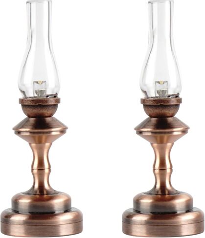 Waldosia 1:12 Scale Miniature LED Hurricane Lamp - Battery Trought Dollhouse Light للغرف المصغرة القديمة ، BookNook أو Dioramas (مجموعة ضوء الخفقان) in Saudi Arabia