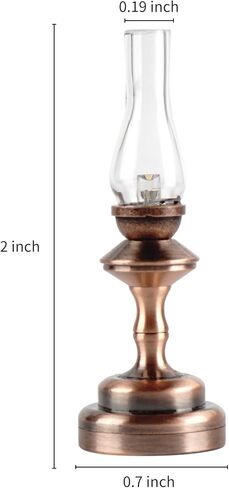 Waldosia 1:12 Scale Miniature LED Hurricane Lamp - Battery Trought Dollhouse Light للغرف المصغرة القديمة ، BookNook أو Dioramas (مجموعة ضوء الخفقان) in Saudi Arabia