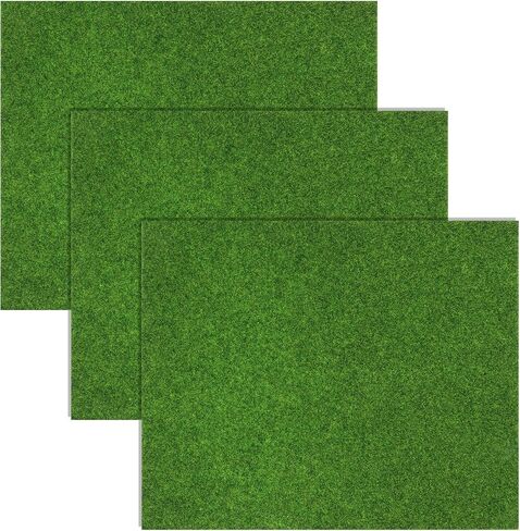 3 Pcs Fake Grass Mat, 10 X 12 Inch Miniature Fake Garden Grass, Grasses Mat for Craft Outdoor Decor Dollhouse DIY Ornament in Saudi Arabia