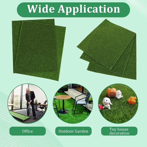 3 Pcs Fake Grass Mat, 10 X 12 Inch Miniature Fake Garden Grass, Grasses Mat for Craft Outdoor Decor Dollhouse DIY Ornament in Saudi Arabia