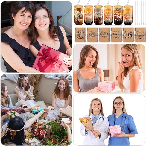 SKYLETY 18 PCS GIST EMPLONOE GIME FOR Women Higms Than You Teach Team Team Team Matist Christmas 16 Oz Glass Cup A6 Inspiration in Saudi Arabia