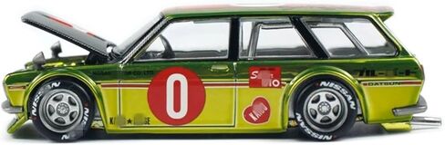 1/64 سبائك سباق سيارة Diecast - KHMG164 لـ Datsun 510 Wagon OG Flo Yellow (إصدار محدود) in Saudi Arabia