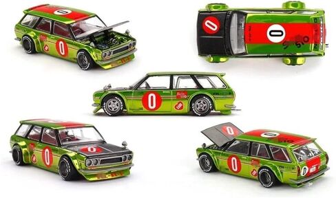 1/64 سبائك سباق سيارة Diecast - KHMG164 لـ Datsun 510 Wagon OG Flo Yellow (إصدار محدود) in Saudi Arabia