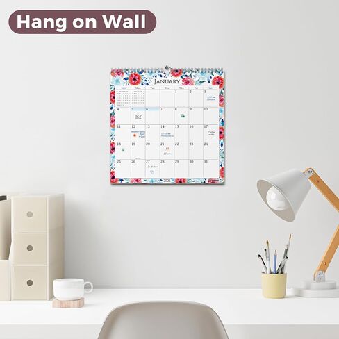CRANBURY Large 12x12 Wall Calendar 2026 (Seasons), Square Hanging Calendar, 14 Months, Use Nov 2025 to Dec 2026, Big Grid, Colorful Seasonal Monthly Designs in Kuwait