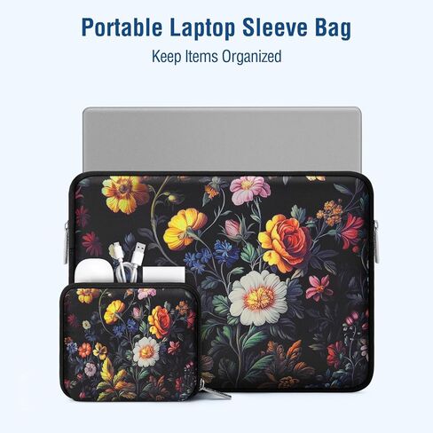 MOSESO LAPTOP CASE 13.3 بوصة ، 13-14 بوصة حقيبة كمبيوتر محمول متوافقة مع MacBook Air / Pro 13 / Pro 14 ، HP Dell Acer Asus Lenovo Notebook ، Neoprene Computer Bag مع علبة صغيرة ، حديقة كلاسيكية in Saudi Arabia