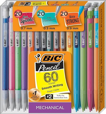 أقلام الرصاص الميكانيكية BIC ، أحجام متنوعة ، الرصاص رقم 2 ، 60/حزمة (WX7TG026-BLK) in Saudi Arabia
