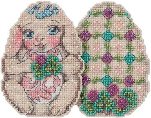 Bunny Egg Beaded Cross Cross Stitch Easter Ornament Kit Mill Hill 2018 Jim Shore شخصية البيض JS181812 in Saudi Arabia