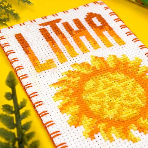Cross Stitch Bookmark Kit Wheel of The Year: Litha – Counted DIY Embroidery Set for Adults & Beginners, Summer Solstice Pagan Wiccan Sun Fire Festival Gift in Saudi Arabia