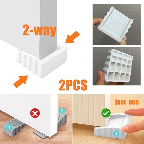 Two-Way Door Stoppers, Doorstop Wedge, Small Size Cube Rubber Door Stops,White 2PCS in Saudi Arabia