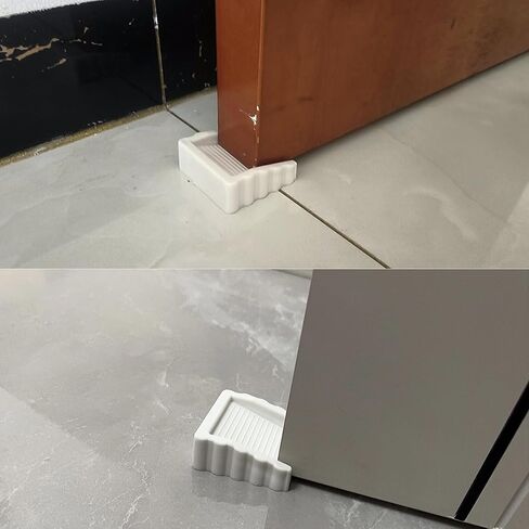 Two-Way Door Stoppers, Doorstop Wedge, Small Size Cube Rubber Door Stops,White 2PCS in Saudi Arabia