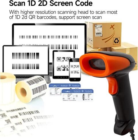 1D 2D QR barcode scanners gun wireless,Superior CMOS Sensor handheld scanners,Rechargeable scan gun, 2 connection: 2.4G wireless&USB cable,High speed book scanner for personal library,Retail,Warehouse in Saudi Arabia