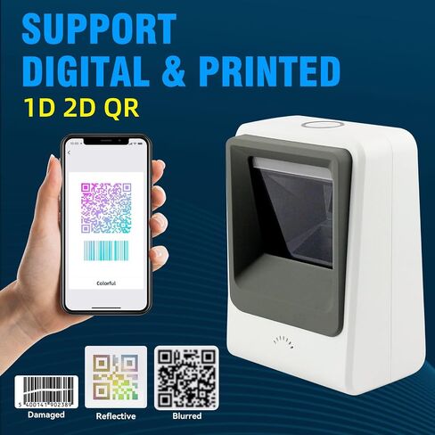 ماسحة باركود سطح المكتب Omnidirection -Omnidirection مع كابل USB ، استشعار صورة 1D 2D QR ، قارئ باركود باركود للتجزئة في Warehouse Supermarket Store in Saudi Arabia