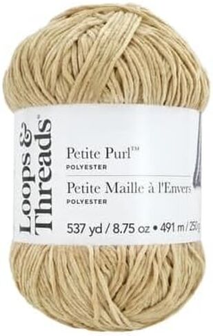 Petite Purl Yarn by Loops & Threads – Medium Polyester, Soft & Shiny Yarn for Knitting & Crochet, Ideal for Apparel, Accessories & Amigurumi, Bright White in Saudi Arabia