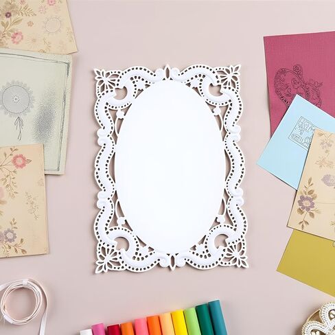 Silver Cutting Dies for Card Making, Lace Hole Rectangular Frame Metal Cutting Die Cuts Embossing Stencil for DIY Scrapbooking Album Photo Craft Paper Cards Card Making Accessories in Saudi Arabia