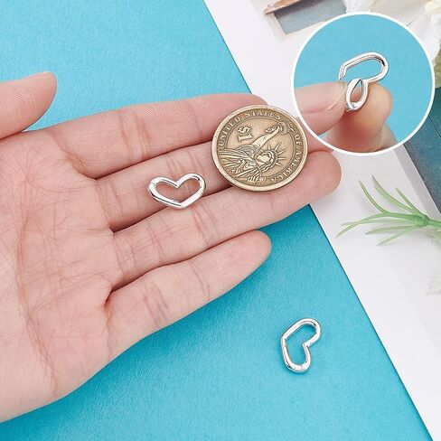ph pandahall 2pcs 925 sterling silver spring gate Rings Heart Spring Clasps ، Gold Heart Snap Clasp Clasp Necklace Clasp for Bracelets Making Make -chain Crafts ، 10x16mm in Saudi Arabia