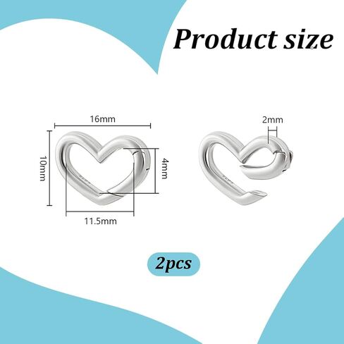ph pandahall 2pcs 925 sterling silver spring gate Rings Heart Spring Clasps ، Gold Heart Snap Clasp Clasp Necklace Clasp for Bracelets Making Make -chain Crafts ، 10x16mm in Saudi Arabia