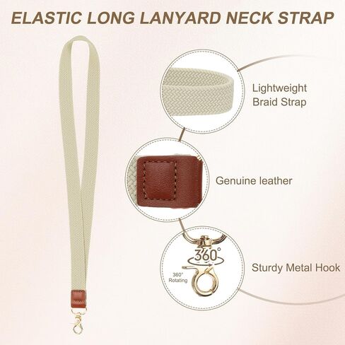 PATIKIL Elastic Lanyard for Keys, Cute Keychain Neck Lanyard for Women Men Teacher Long Keychain Braid Strap in Saudi Arabia