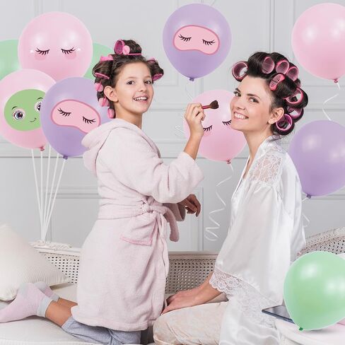 45 Pcs Spa Party Balloons Decorations Pink Green Purple Latex Balloons Kit for Birthday Holiday Parties Photo Backdrop Decor, 12 Inch in Saudi Arabia
