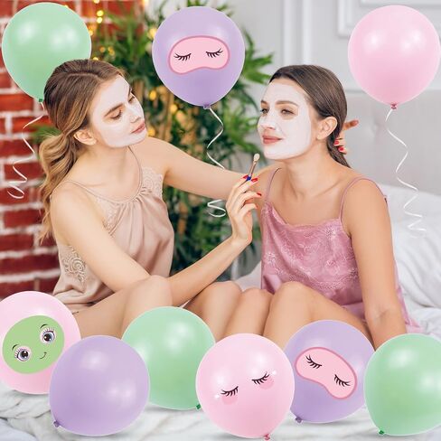 45 Pcs Spa Party Balloons Decorations Pink Green Purple Latex Balloons Kit for Birthday Holiday Parties Photo Backdrop Decor, 12 Inch in Saudi Arabia