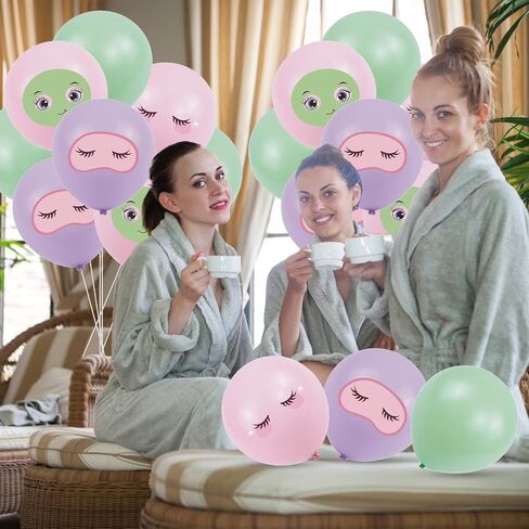 45 Pcs Spa Party Balloons Decorations Pink Green Purple Latex Balloons Kit for Birthday Holiday Parties Photo Backdrop Decor, 12 Inch in Saudi Arabia