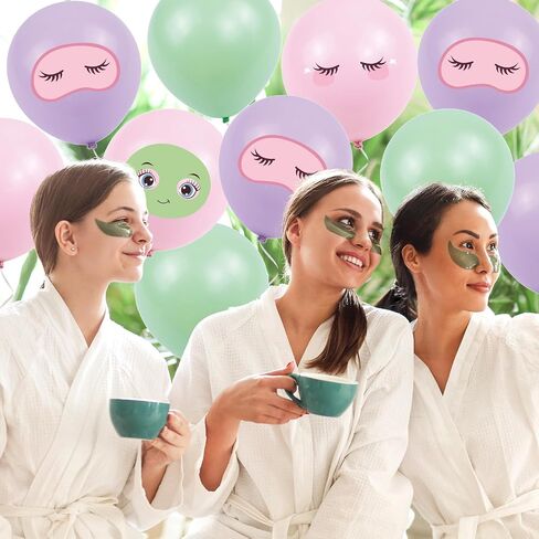 45 Pcs Spa Party Balloons Decorations Pink Green Purple Latex Balloons Kit for Birthday Holiday Parties Photo Backdrop Decor, 12 Inch in Saudi Arabia