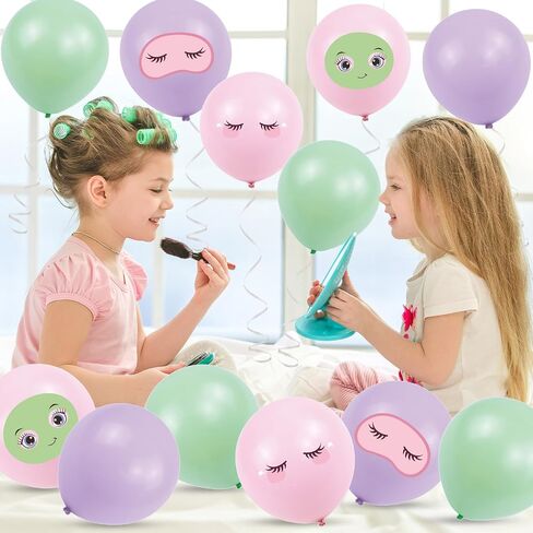 45 Pcs Spa Party Balloons Decorations Pink Green Purple Latex Balloons Kit for Birthday Holiday Parties Photo Backdrop Decor, 12 Inch in Saudi Arabia