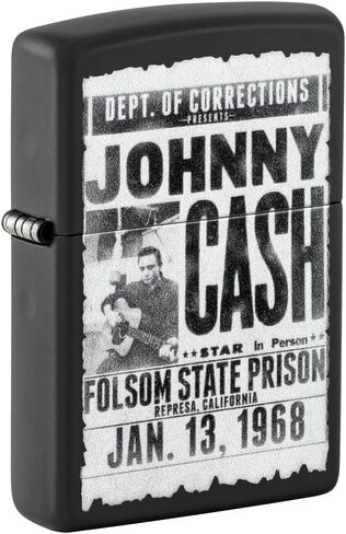Zippo Johnny Cash Black Matte Pocket Lighter in Saudi Arabia