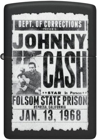 Zippo Johnny Cash Black Matte Pocket Lighter in Saudi Arabia
