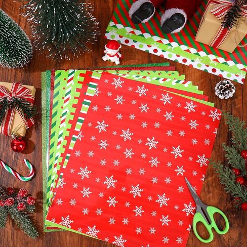 15 Sheets Christmas Heat Transfer Vinyl Red Green Stripe Dot HTV Iron on Vinyl Adhesive Vinyls for Xmas Clothing Costume DIY Fabric Crafts, 12 x 10 Inch in Saudi Arabia
