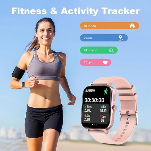Smart Watch for Men Women SmartWatch 1.83" for iPhone Samsung Android Phone Compatible, Fitness Tracker Watch with Pedometer, Heart Rate/Sleep Monitor, Blood Oxygen, IP68 Waterproof in Kuwait