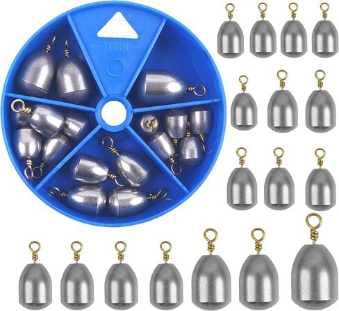 35pcs Fishing Weights Sinkers Kit Iron Fishing Weights Bass Casting Metal Sinker Weights Water Drop Bell Sinkers Lead Free Fishing Weights for Saltwater Freshwater Fishing in Saudi Arabia