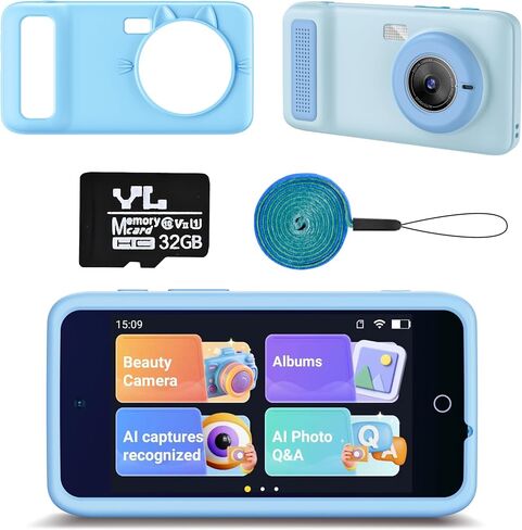 AI Digital Camera for Kids WiFi لعيد الميلاد هدية عيد ميلاد للفتيات Boys ， شاشة تعمل باللمس HD Camera لحديقة السفر المنزلية ، ألعاب الأطفال لـ 4 5 6 7 8 9 10 11 12 مع بطاقة SD 32GB PINK in Saudi Arabia