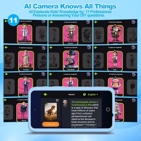 AI Digital Camera for Kids WiFi لعيد الميلاد هدية عيد ميلاد للفتيات Boys ， شاشة تعمل باللمس HD Camera لحديقة السفر المنزلية ، ألعاب الأطفال لـ 4 5 6 7 8 9 10 11 12 مع بطاقة SD 32GB PINK in Saudi Arabia
