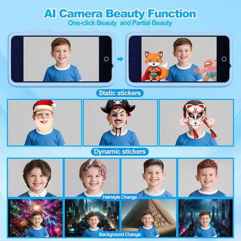 AI Digital Camera for Kids WiFi لعيد الميلاد هدية عيد ميلاد للفتيات Boys ， شاشة تعمل باللمس HD Camera لحديقة السفر المنزلية ، ألعاب الأطفال لـ 4 5 6 7 8 9 10 11 12 مع بطاقة SD 32GB PINK in Saudi Arabia