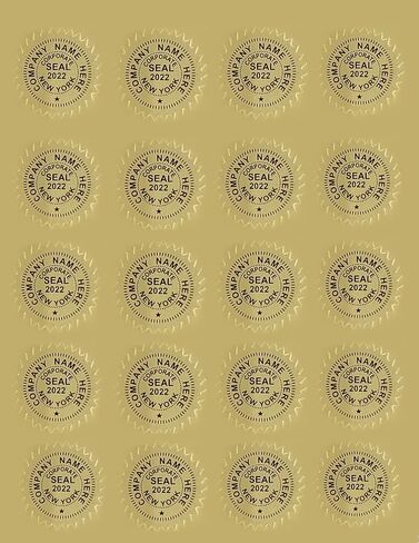 ملصقات Gold Foil Corporate Seal - Corp ، LLC ، و NFP (مخصصة لمعلومات عملك) (CORP) in Saudi Arabia