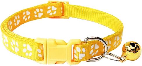 CHBORCHICEN 2-Pack Footprint & Reflective Cat Collar with Bell Basic Dog Cat Collar Buckle Adjustable Polyester Cat Dog Collar or Seatbelts (Small, Blue) in Saudi Arabia