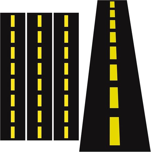 Moukeren 3 Pcs Construction Table Runner Racetrack Floor Ground Construction Tablecloths Road Table Runner for Car Birthday Party Runway Theme Construct Party Decor Supplies 10x1.4 ft(Black, Yellow) in Saudi Arabia