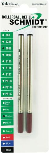 Schmidt 5888 Ceramic Rollerball Metal Tube Refill Medium Point 0.7mm, Black, 2 Pack Blister (SC58104) in Saudi Arabia