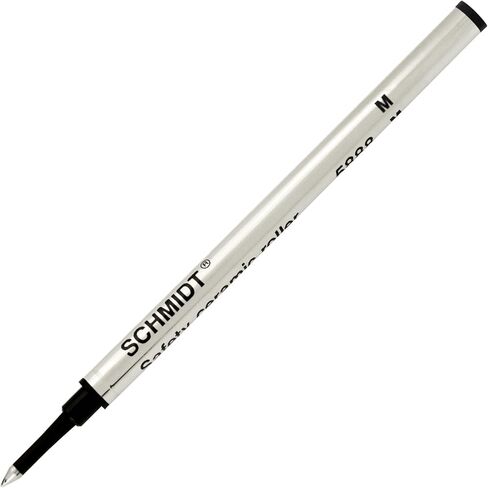 Schmidt 5888 Ceramic Rollerball Metal Tube Refill Medium Point 0.7mm, Black, 2 Pack Blister (SC58104) in Saudi Arabia