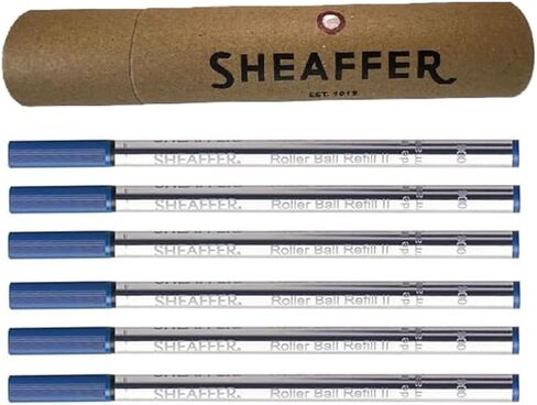 Sheaffer 6 Pack Medium Black Rollerball Refills for Valor, Agio, Prelude, Intensity, VFM, Taranis, Sagaris Pens (Bulk Pack of 6/Pack) in Storage Tube (New Version) in Saudi Arabia