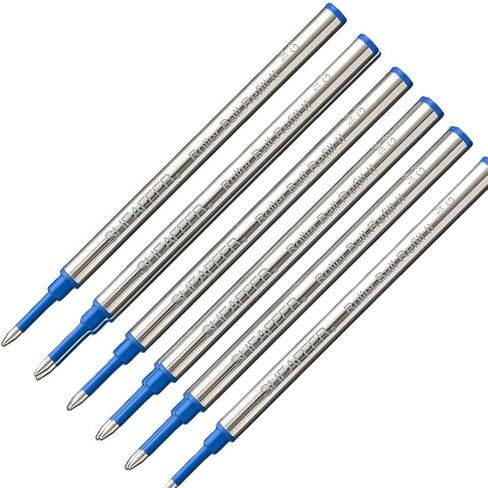 Sheaffer 6 Pack Medium Black Rollerball Refills for Valor, Agio, Prelude, Intensity, VFM, Taranis, Sagaris Pens (Bulk Pack of 6/Pack) in Storage Tube (New Version) in Saudi Arabia