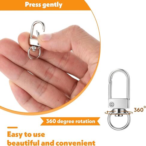 60Pcs Metal Lobster Claw Clasps Silver Swivel Snap Keychain Hooks for Making DIY Crafts Lanyard Purse Bracelet Jewelry Making Accessories Fastener Hook Connector in Kuwait