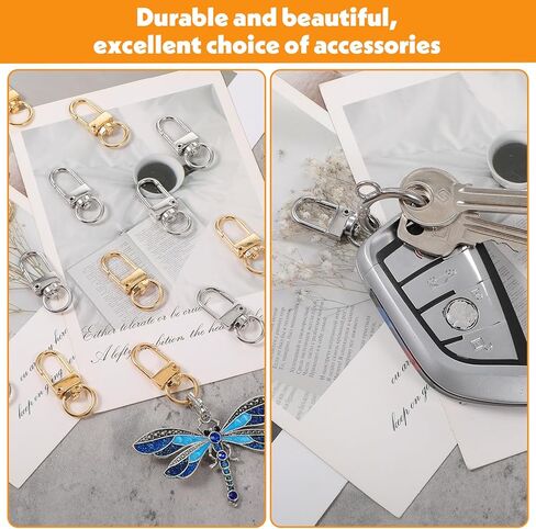 60Pcs Metal Lobster Claw Clasps Silver Swivel Snap Keychain Hooks for Making DIY Crafts Lanyard Purse Bracelet Jewelry Making Accessories Fastener Hook Connector in Kuwait