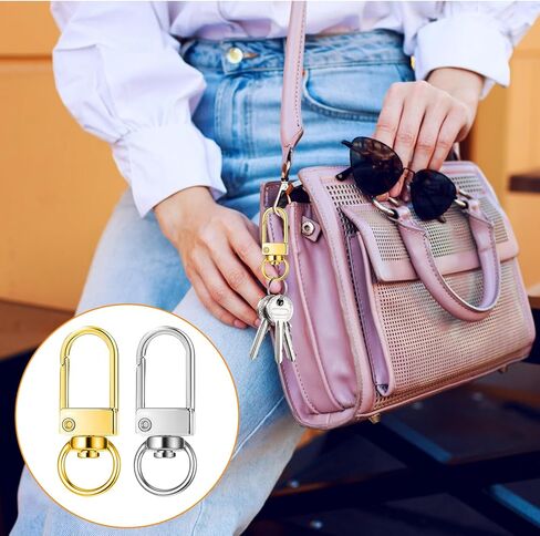 60Pcs Metal Lobster Claw Clasps Silver Swivel Snap Keychain Hooks for Making DIY Crafts Lanyard Purse Bracelet Jewelry Making Accessories Fastener Hook Connector in Kuwait