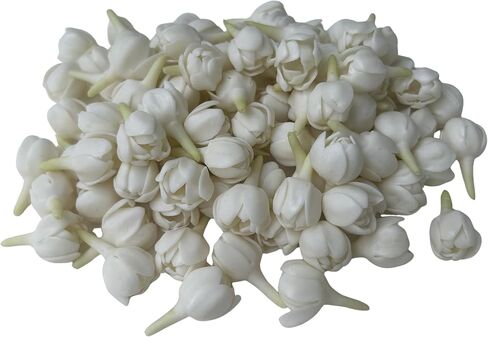 100 PCS أزهرت جزئيًا Pikake Jasmine Clay Flower (01) لمجوهرات صنع Lei Garland DIY Craft Supplies (White) in Saudi Arabia