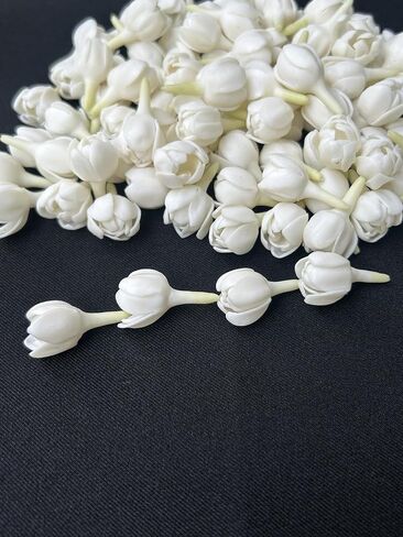 100 PCS أزهرت جزئيًا Pikake Jasmine Clay Flower (01) لمجوهرات صنع Lei Garland DIY Craft Supplies (White) in Saudi Arabia